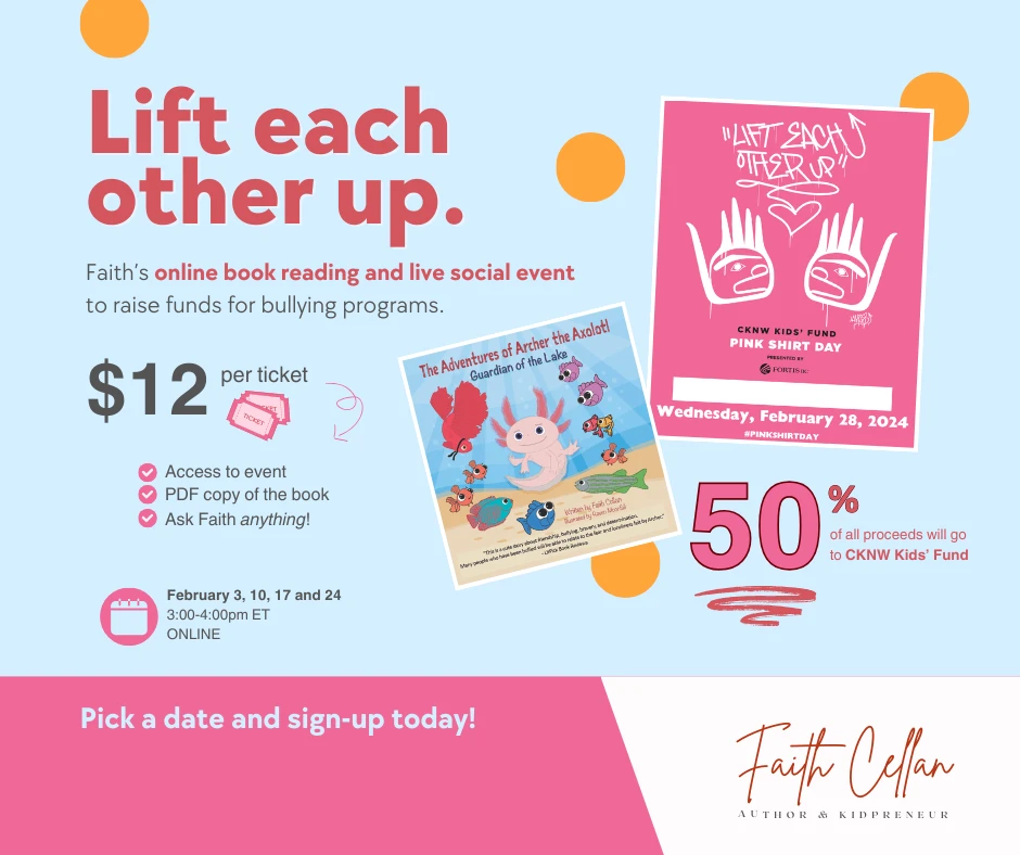 Book reading fundraiser for Pink Shirt Day 2024